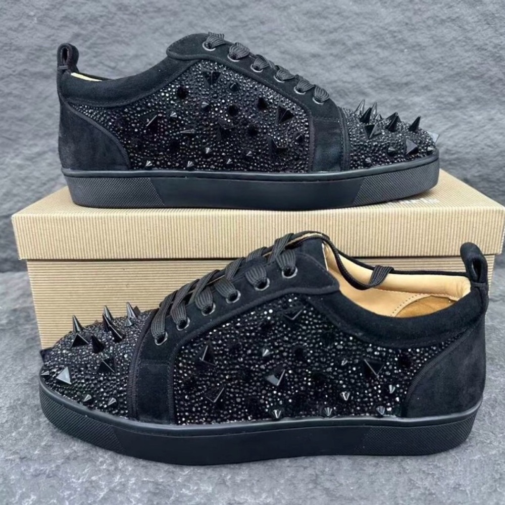 Christian Louboutin Black Spiked Sneakers